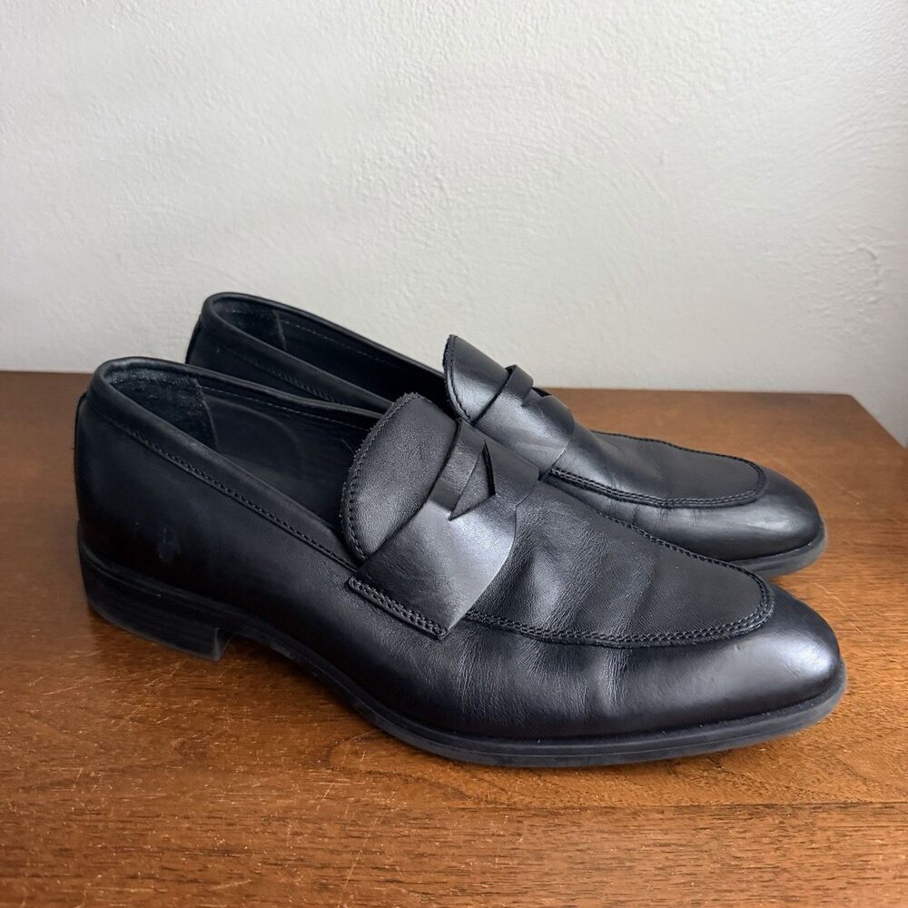 Nordstrom Mens Ortholite Black Leather Penny Loafer Dress Shoes Sz 8